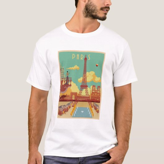 Paris vintage poster t-shirt (Voorkant)