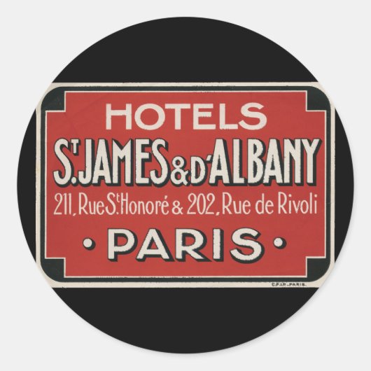 Paris Vintage Reisbagage Label (Voorkant)