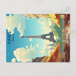 paris vintage reisposter briefkaart