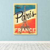Paris Vintage Reizen Canvas Print (Insitu (Houten vloer))