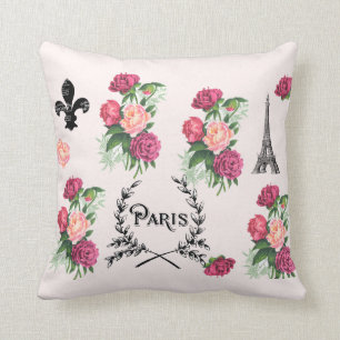 Paris Vintage Rozen Roze Kussen
