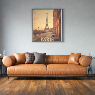 Paris Vintage Travel | Pastel Eiffeltoren Poster