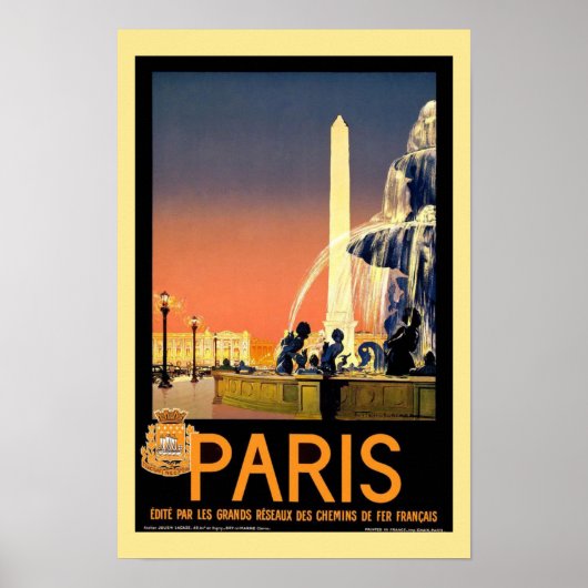 Paris Vintage Travel Poster (Voorkant)