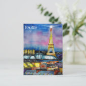 Paris Vintage Travel Tourism Briefkaart toevoegen (Staand voorkant)