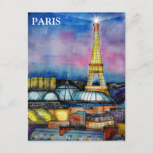 Paris Vintage Travel Tourism Briefkaart toevoegen