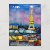 Paris Vintage Travel Tourism Briefkaart toevoegen (Voorkant)