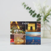 Paris Vintage Travel Tourism Briefkaart toevoegen (Staand voorkant)