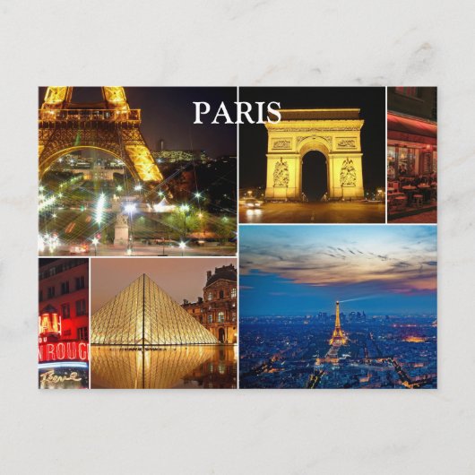 Paris Vintage Travel Tourism Briefkaart toevoegen (Voorkant)