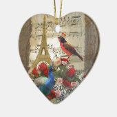  Paris & vogels muziekblad collage Keramisch Ornament (Links)