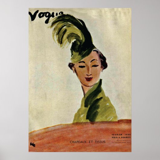 Paris Vogue Hoesje ~ Petten & Fabrics 1935 Poster (Voorkant)