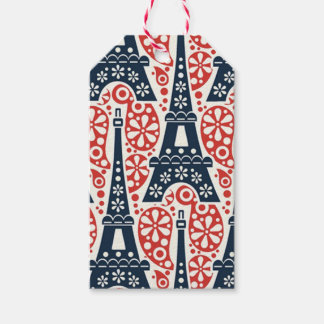 Paris Volkse Bloemige Cadeautags | Eiffeltoren Vol Cadeaulabel