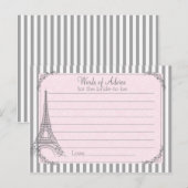 Paris Vrijgezellenfeest Advice Card voor de bruid Advieskaart (Voorkant / Achterkant)
