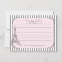 Paris Vrijgezellenfeest Advice Card voor de bruid Advieskaart