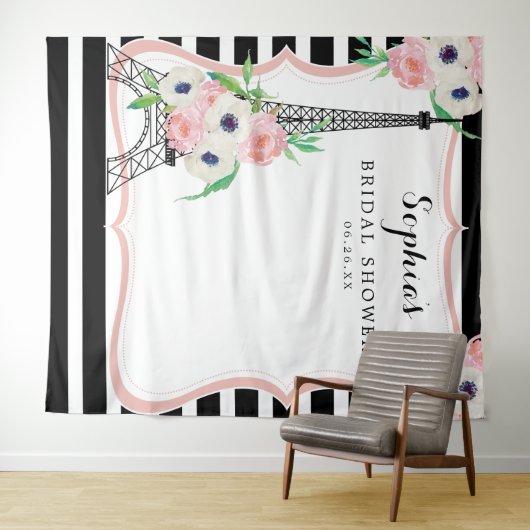 Paris Vrijgezellenfeest Backdrop Photo Booth Wandkleed (In Situ (horizontaal))