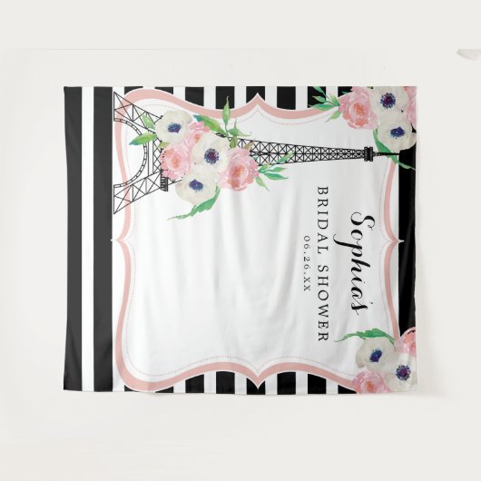 Paris Vrijgezellenfeest Backdrop Photo Booth Wandkleed (Voorkant (horizontaal))