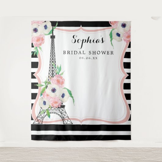 Paris Vrijgezellenfeest Backdrop Photo Booth Wandkleed (Voorkant)