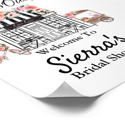 Paris vrijgezellenfeest Welkom, Frans thema Poster (Hoek)