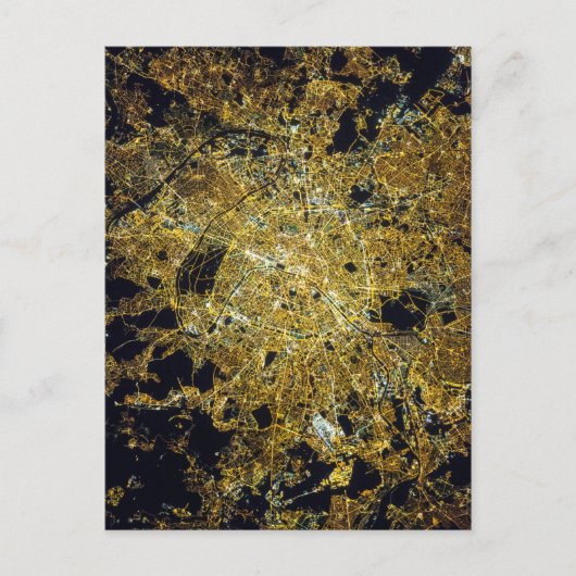 Paris vue du ciel la nuit briefkaart (Voorkant)