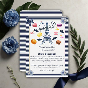 Paris w / Liefde voor onze Sweet Bebe Baby shower Bedankkaart