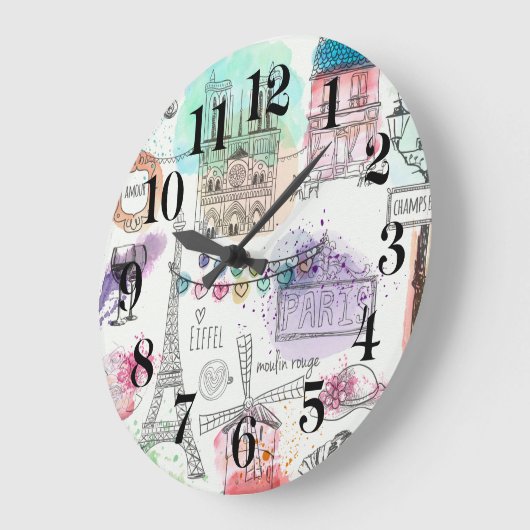 Paris Wall Clock Grote Klok (Hoek)