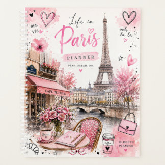 Paris Watercolor Roze Maand Planner