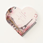 Paris Watercolor Roze Spiraal Notebook Notitieboek (Achterkant)