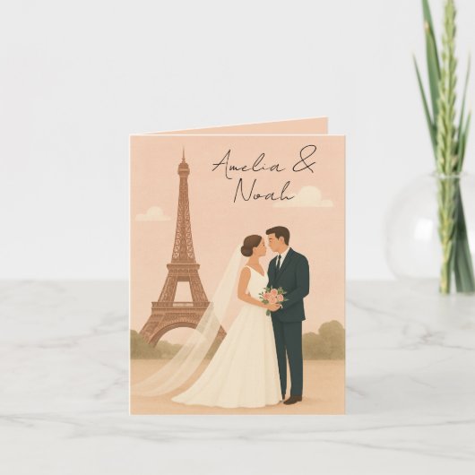 Paris Wedding Invitation | Elegant Eiffel Tower (Voorkant)