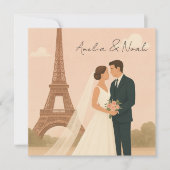Paris Wedding Invitation | Elegant Eiffel Tower Save The Date (Voorkant)