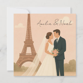 Paris Wedding Invitation | Elegant Eiffel Tower Save The Date