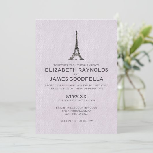 Paris Wedding Invitations Kaart (Staand voorkant)
