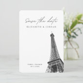 Paris Wedding Minimalist Save the Date Kaart (Staand voorkant)