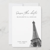 Paris Wedding Minimalist Save the Date Kaart (Voorkant)