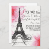 Paris Wedding op bestemming datum opslaan Save The Date (Voorkant / Achterkant)