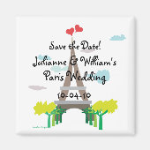Paris Wedding Save the Date Magnet (Voorkant)