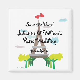Paris Wedding Save the Date Magnet