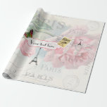 Paris Wedding  Shabby-Chic Pink Custom Cadeaupapier<br><div class="desc">Het Pak van de Partij van de Weddenschap van Parijs is klaar om aan uw gebeurtenisspecificaties worden aangepast. Bekijk het volledige assortiment overeenkomende producten in deze exclusieve set en meer hier... </div>
