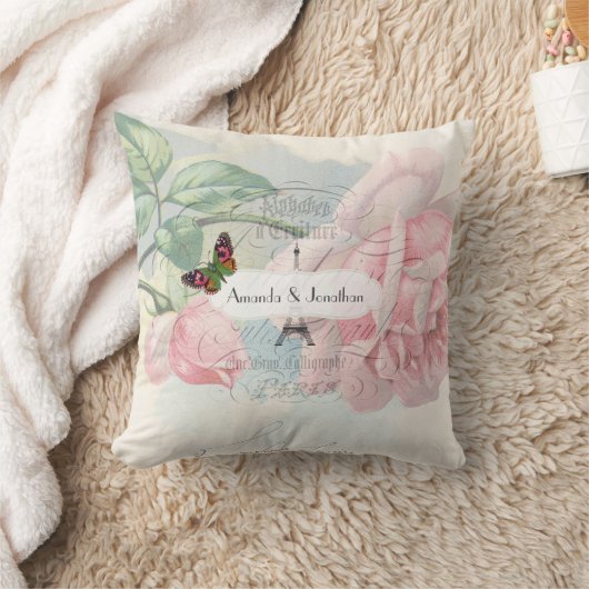 Paris Wedding  Shabby-Chic Pink Custom Kussen (Deken)