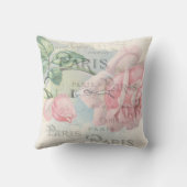 Paris Wedding  Shabby-Chic Pink Custom Kussen (Achterkant)