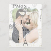 Paris Wedding Theme Bedankt Briefkaart (Voorkant)