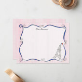 Paris Whimsy Personalized Note Cards Notitiekaartje (Voorkant / Achterkant in situ)