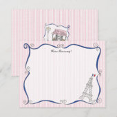 Paris Whimsy Personalized Note Cards Notitiekaartje (Voorkant / Achterkant)