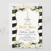 Paris White Romantische bruids douche uitnodiging (Voorkant)