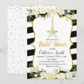 Paris White Romantische bruids douche uitnodiging (Voorkant / Achterkant)