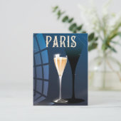 Paris wijn drink vintage stijl reisposter briefkaart (Staand voorkant)