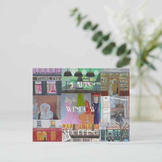 PARIS WINDOW SHOPPING BRIEFKAART (Staand voorkant)