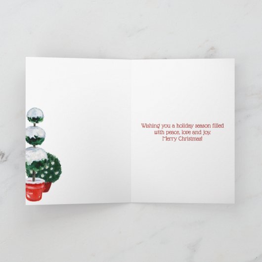 Paris Winter Eiffel Tower Topiary Kerstmis Feestdagen Kaart (Binnen)