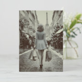 Paris Winter Shopping Stroll Feestdagenkaart (Staand voorkant)