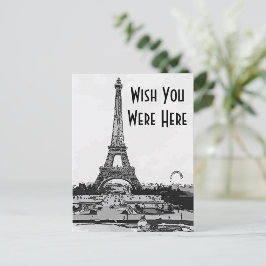 Paris, wou dat je hier was, briefkaart (Staand voorkant)