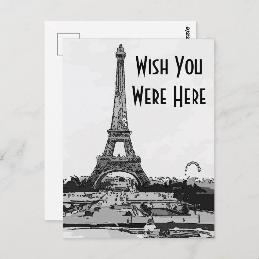 Paris, wou dat je hier was, briefkaart (Voorkant / Achterkant)
