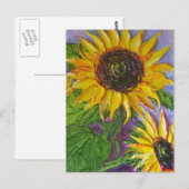 Paris' Yellow Sunflower Briefkaart (Voorkant / Achterkant)
